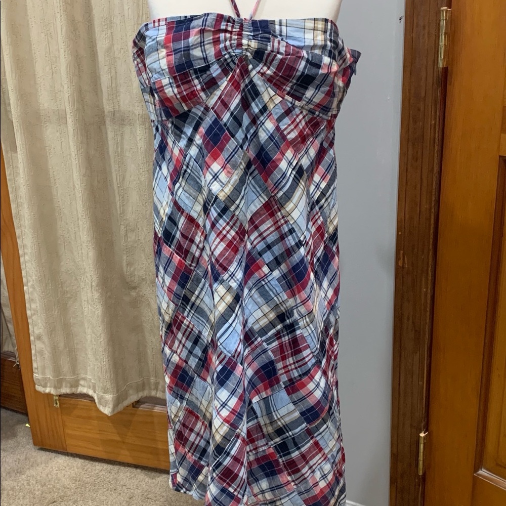 Ann Taylor Loft Summer Strapless Plaid Dress